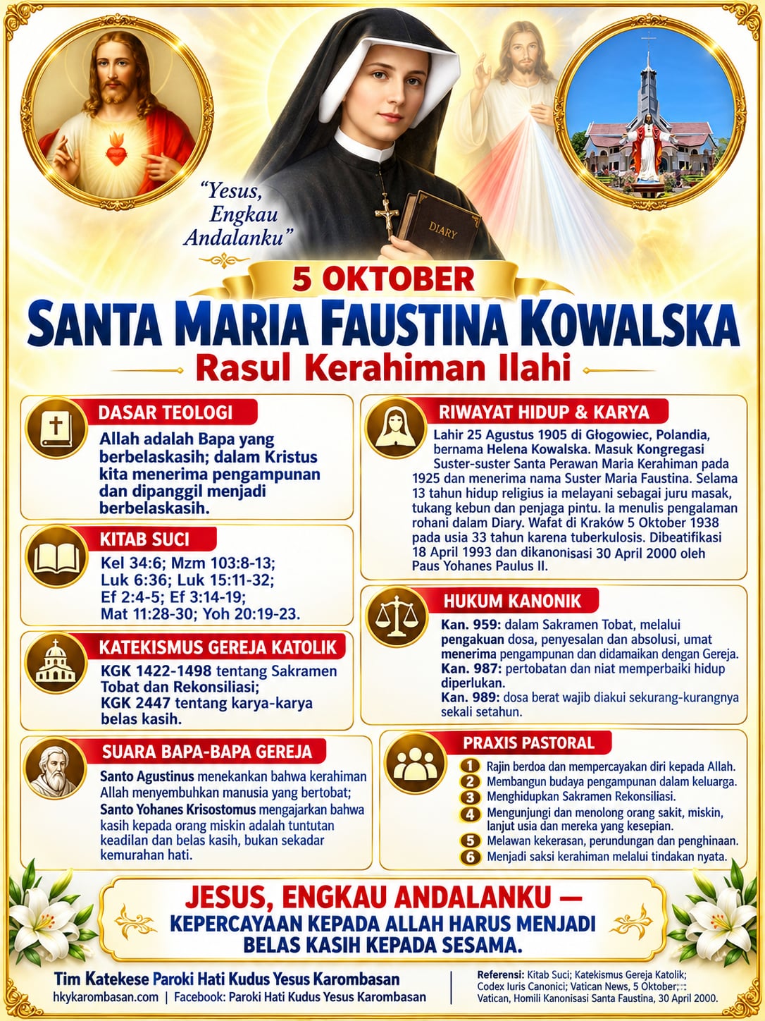 Ketika Kerahiman Allah Menjadi Jalan Hidup: Belajar dari Santa Faustina