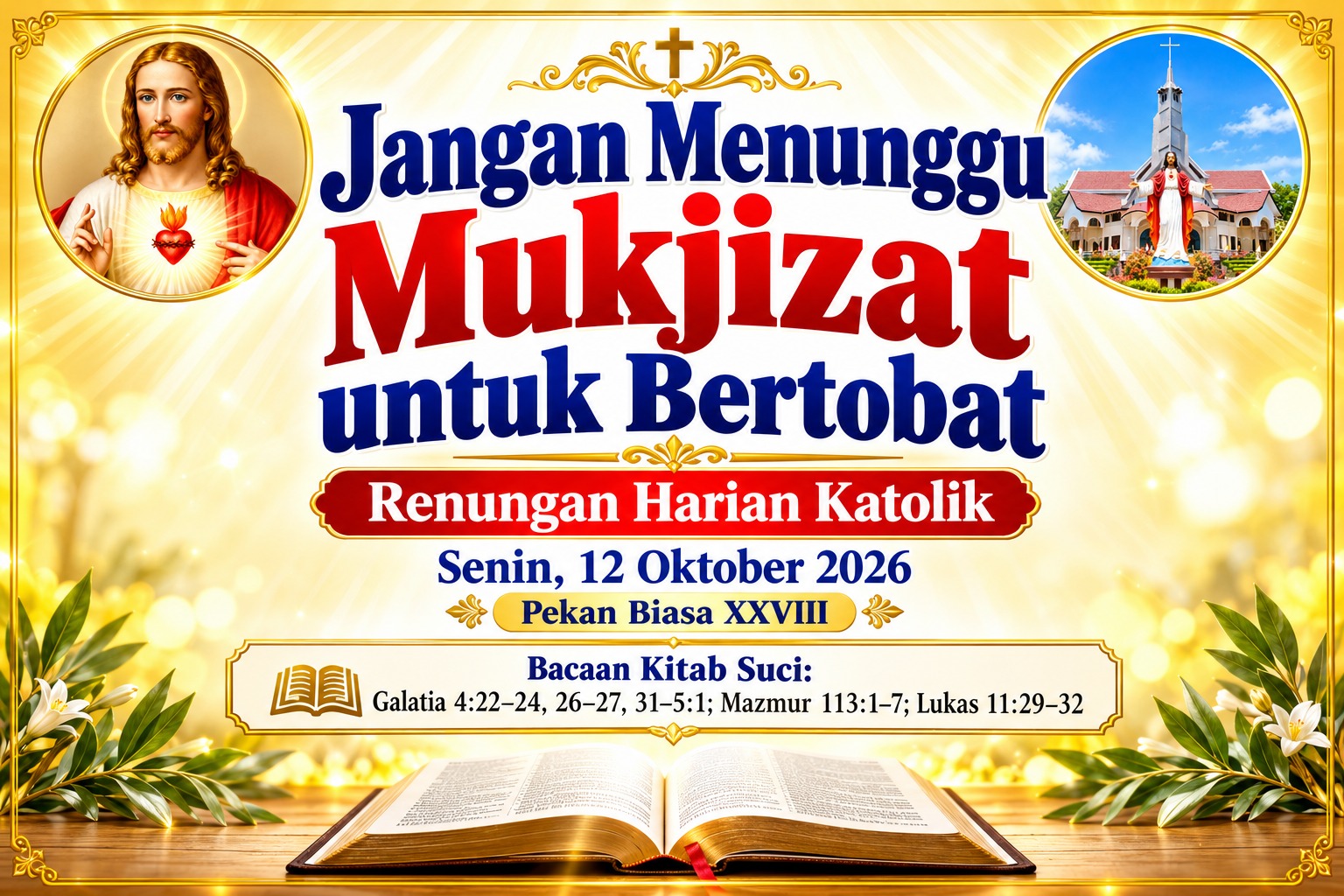 Jangan Menunggu Mukjizat untuk Bertobat